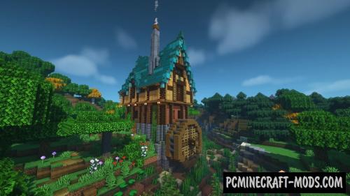 Fantasy Watermill House Map For Minecraft 1.18.2 | Pc Java Mods
