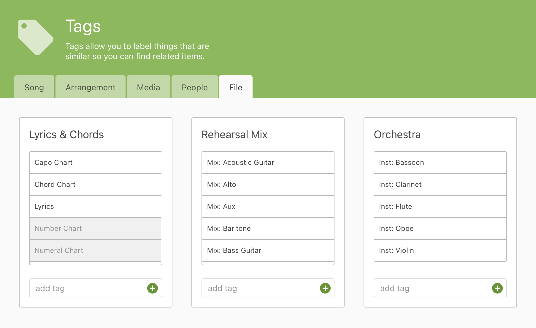 New File Tags & Limited Visibility Services