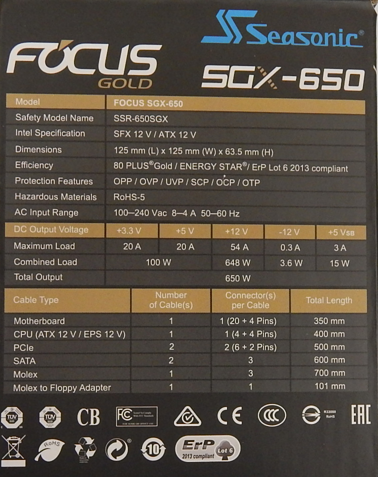 Seasonic FOCUS SGX650 Power Supply Review PC Perspective