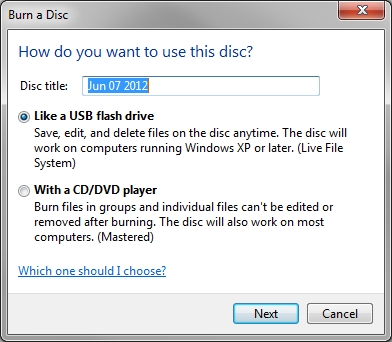 PCSC - Burn A DVD