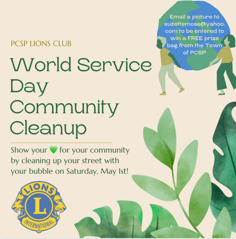 Lions Club Encouraging Community Clean Up on Saturday, May 1st Town