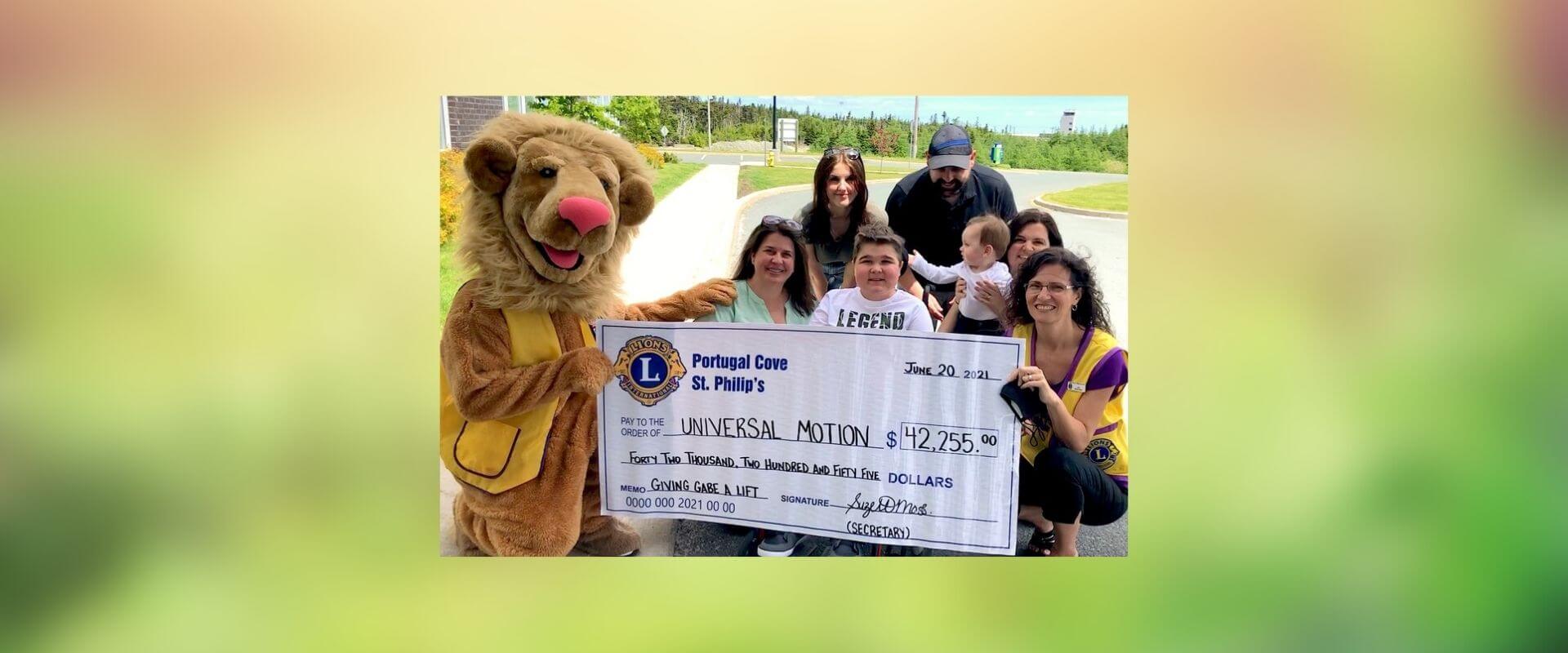 Congratulations to Lions Club on “Giving Gabe a Lift” Success Town of
