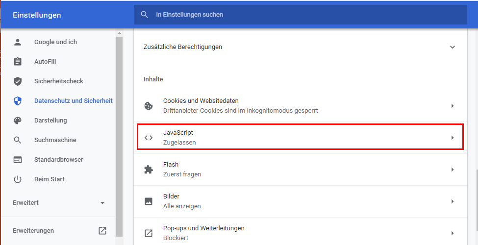 Javascript aktivieren So schalten Sie JS in allen Browsern ein und aus