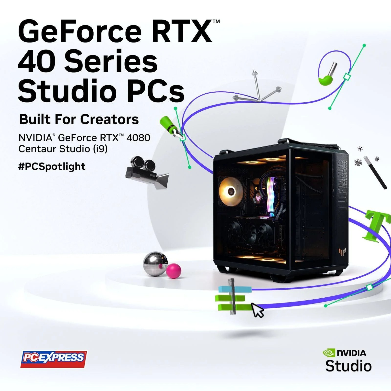 PCX CENTAUR STUDIO (i9) GeForce RTX™ 4080 Intel® Core™ i9 Gaming Deskt