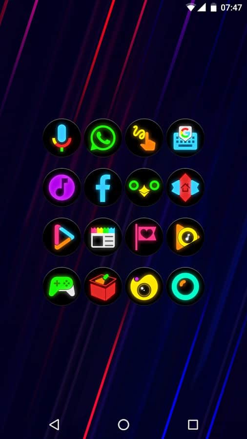 Neon Glow C Icon Pack скачать 2.4.0 APK на Android