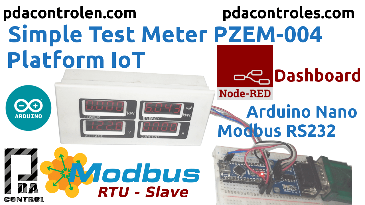 Meter PZEM004 + Arduino Nano Modbus RTU (RS232) & Platform IoT Node