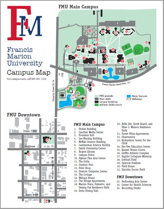Coastal Carolina Campus Map Coastal Carolina University Campus Map