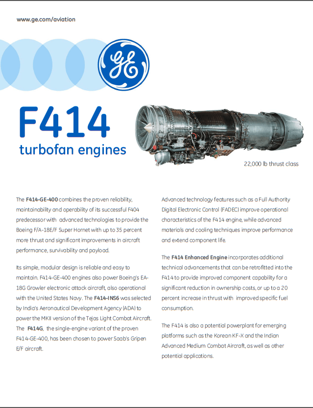 First GE-F414-INS6 Turbofan Engine For Tejas Mark II To Arrive in