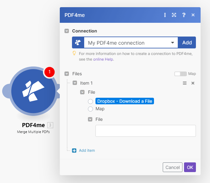 How to Merge multiple PDF using Make?