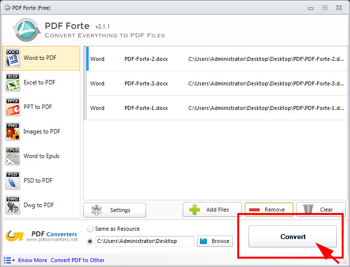 PDF Forte How to convert everything to PDF files for free.