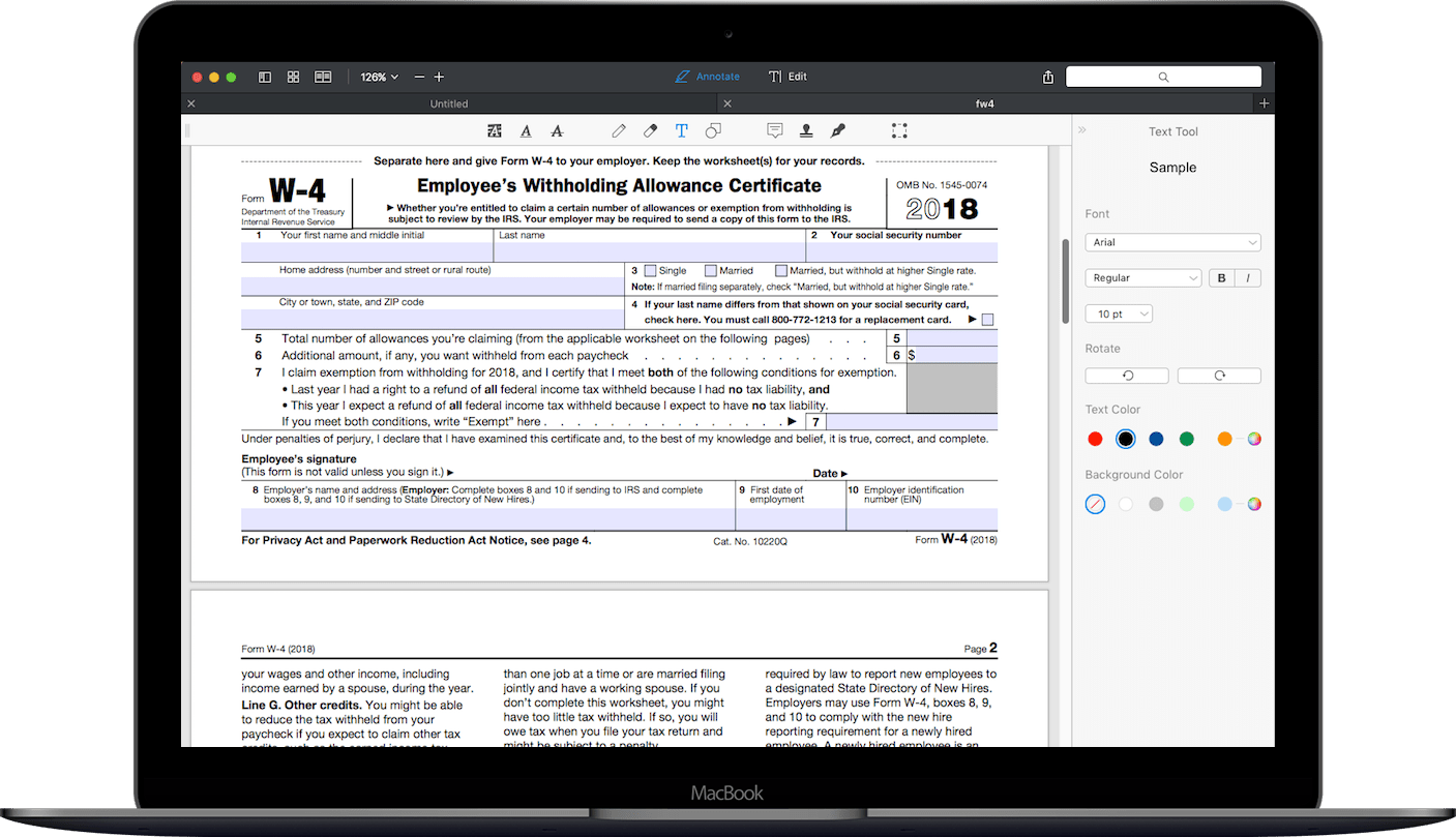 How to fill out 2018 IRS Form W4 PDF Expert