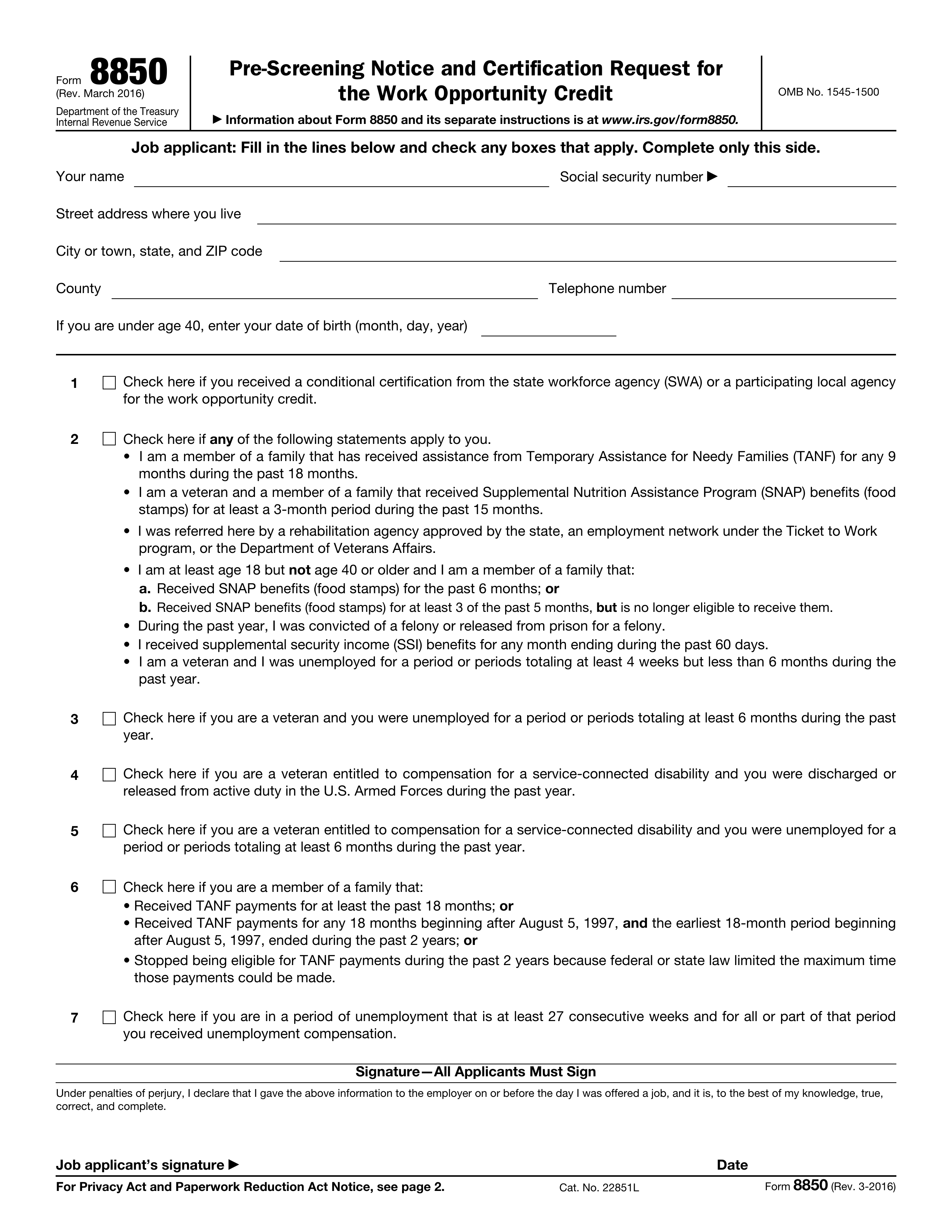 Form 8850 2025-2026 - How to Fill and Download - PDF Guru