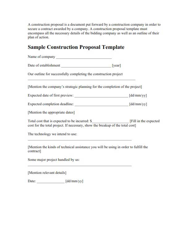Proposal Template Free Download, Create, Edit, Fill and Print