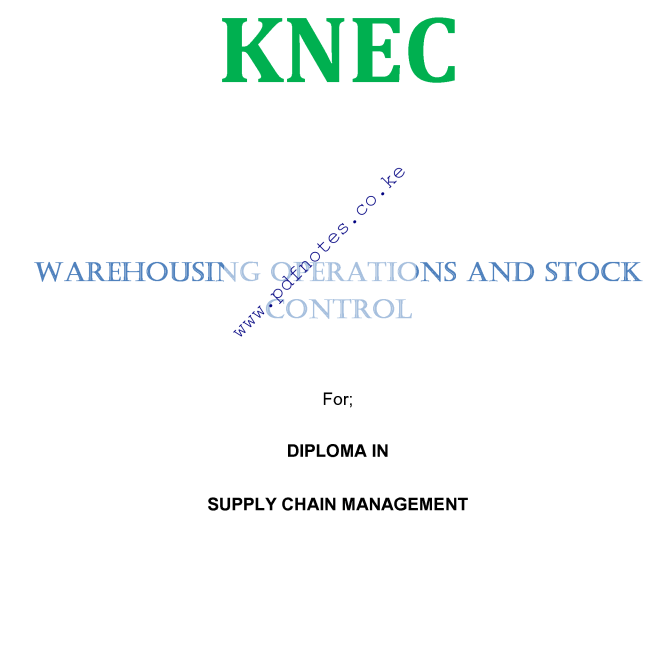 Warehousing Operations and Stock control Pdf notes Pdf Ebooks