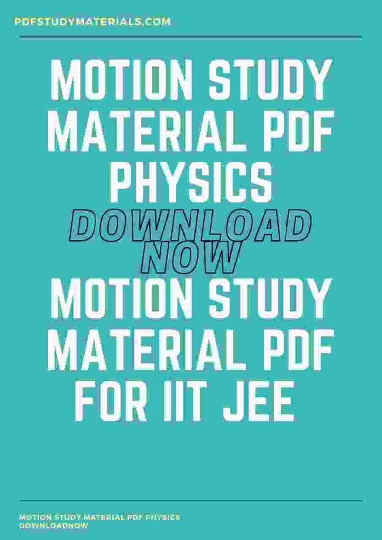 Motion Study Material pdf Physics PDF Study Materials