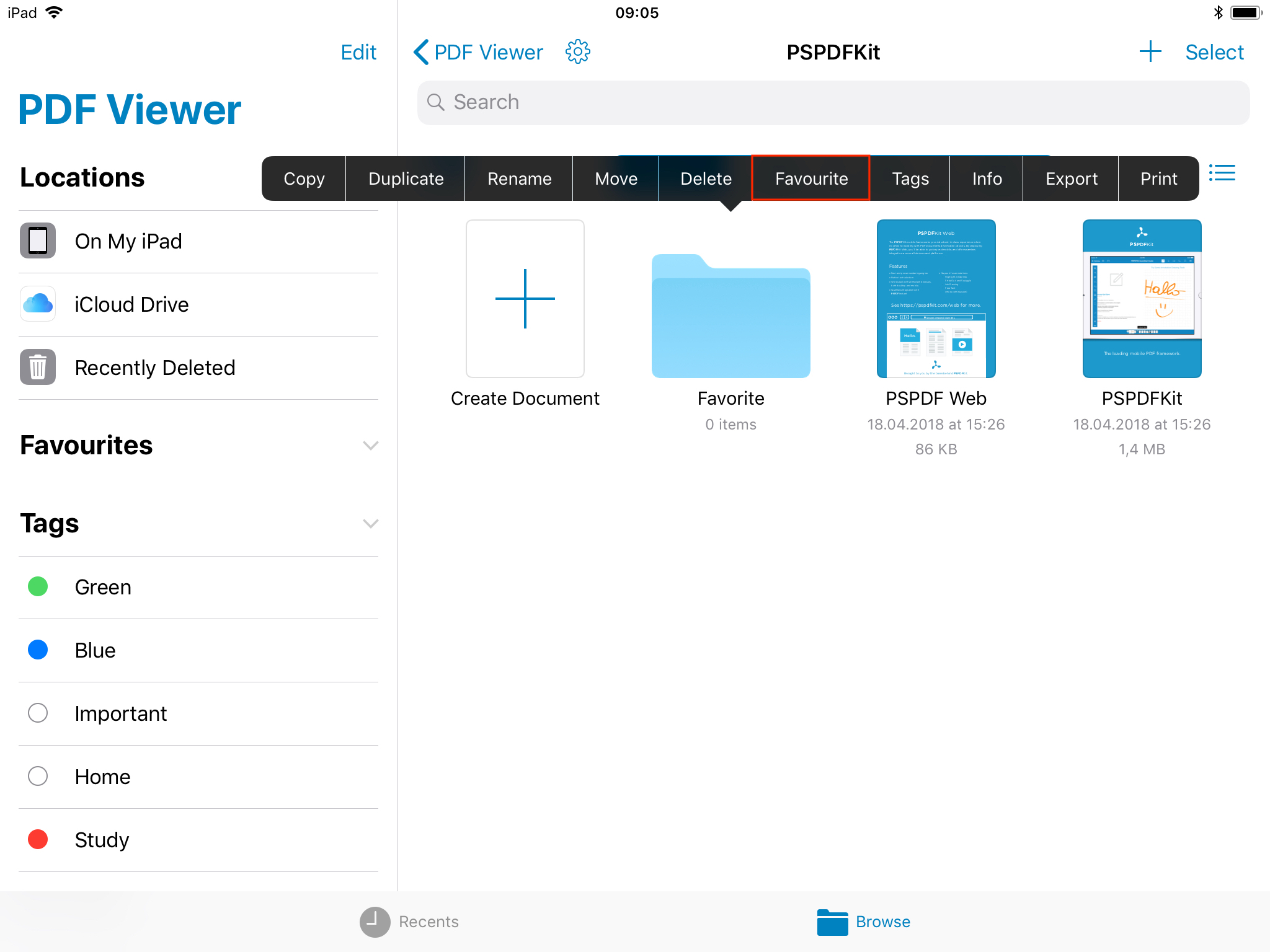 [iOS] How to add folders to Favorites?