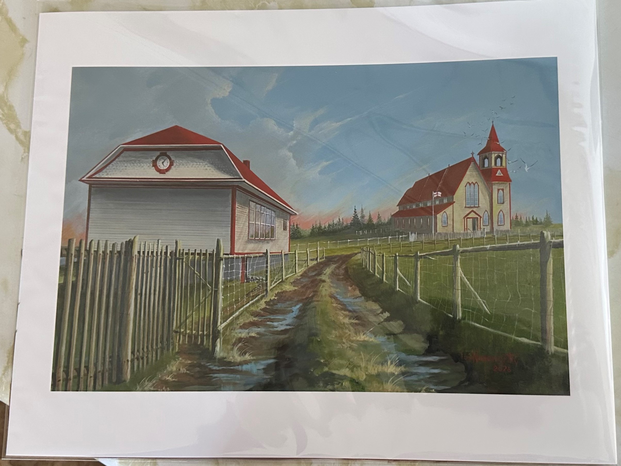Old Schoolhouse & St. Mark’s Church by Leslie Noseworthy Port De