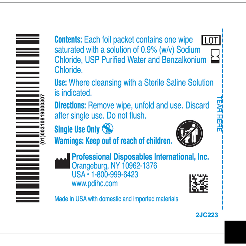 Hygea® Sterile Saline Wipe PDI Healthcare