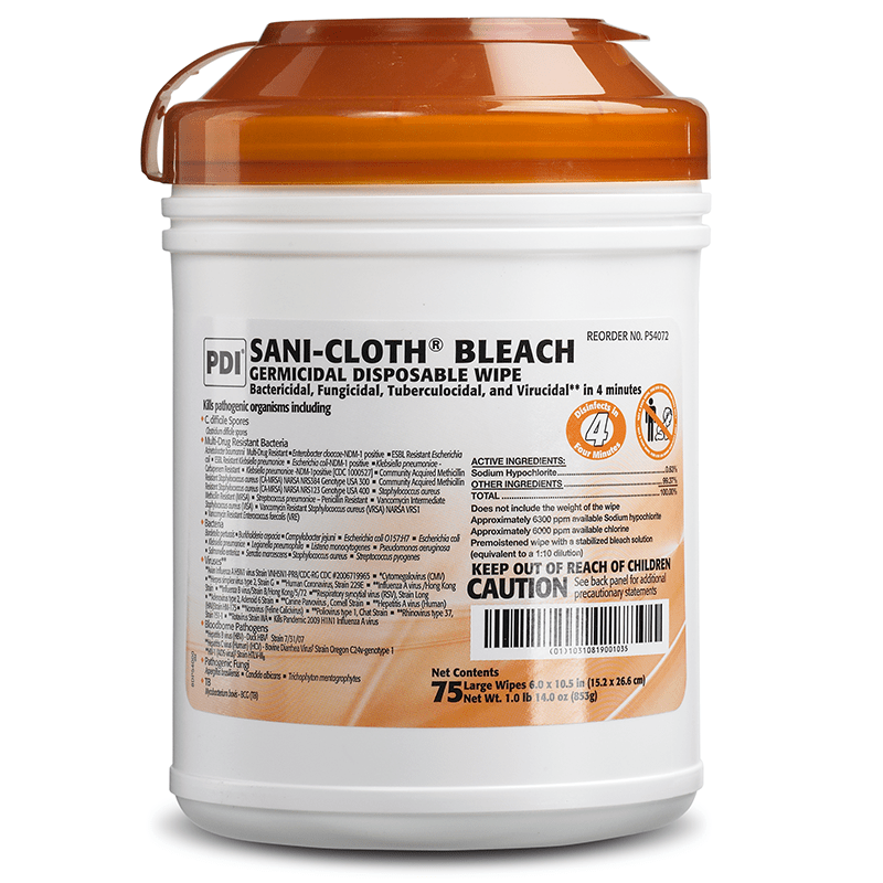 SaniCloth® Bleach Germicidal Disposable Wipe PDI Healthcare