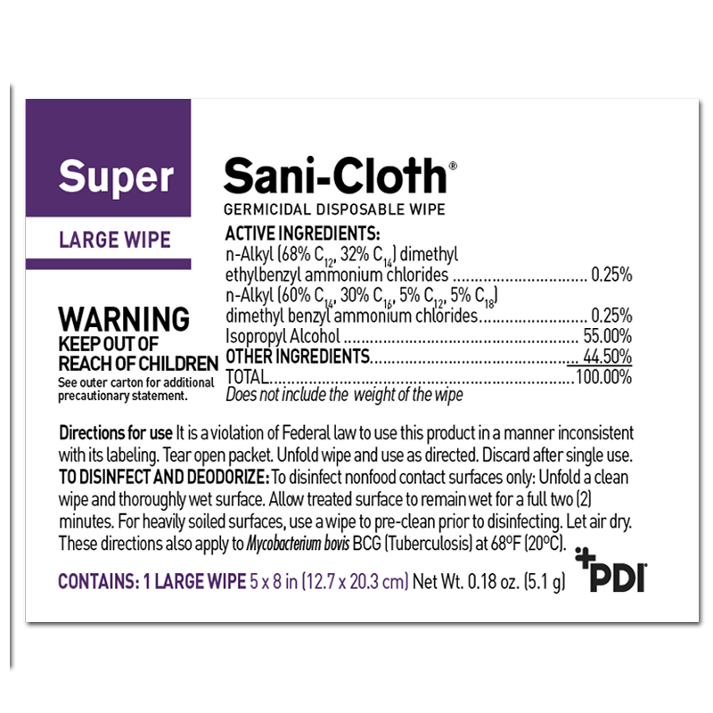 Super SaniCloth® Germicidal Disposable Wipe PDI Healthcare