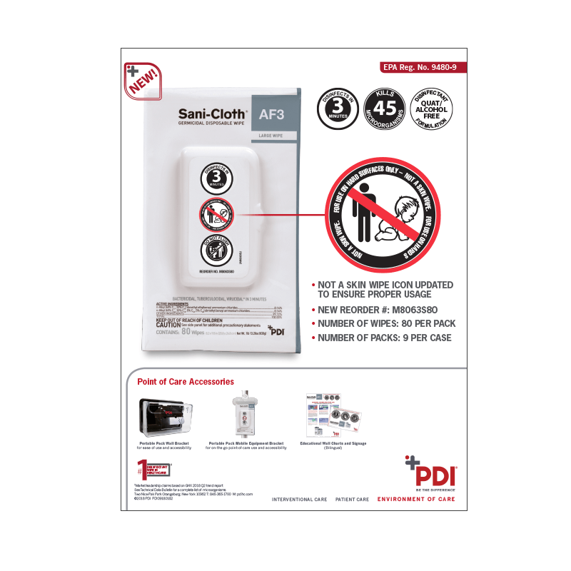 SaniCloth® AF3 Portable Pack Product Information Sheet PDI Healthcare