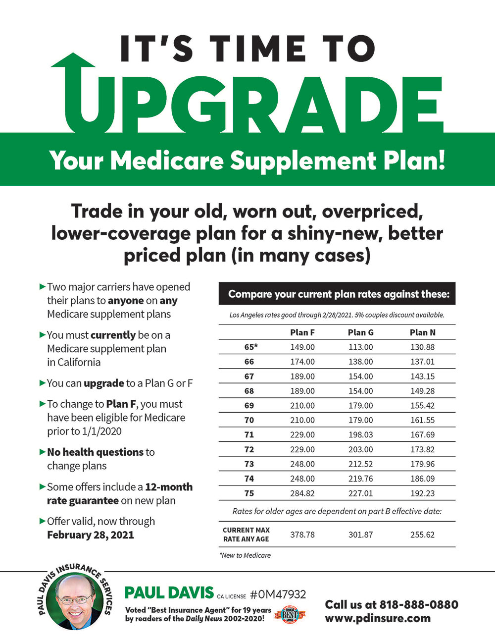 It's Time to Upgrade your Medicare Supplement Plan! Paul Davis
