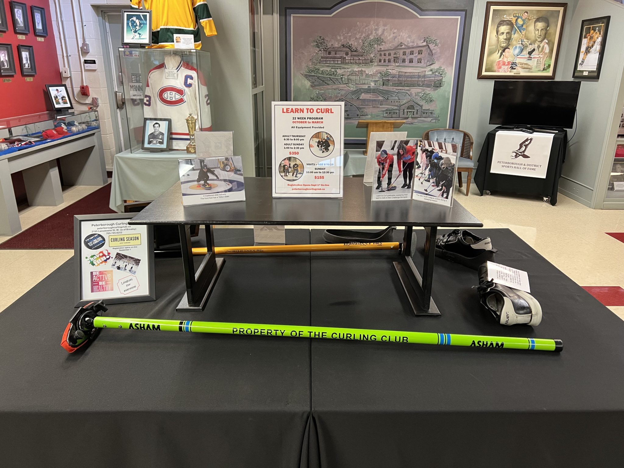Peterborough Curling Club Display at the Hall! Peterborough and