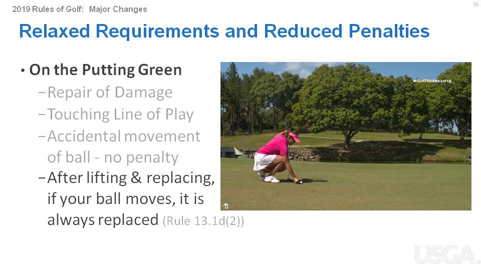 2019 USGA Rule Changes Portland Chinese Golf Club
