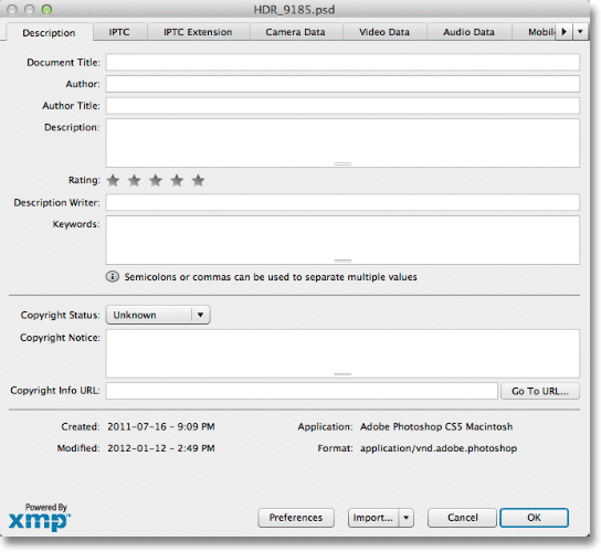 File Info Adding Contact Information To Your Photos