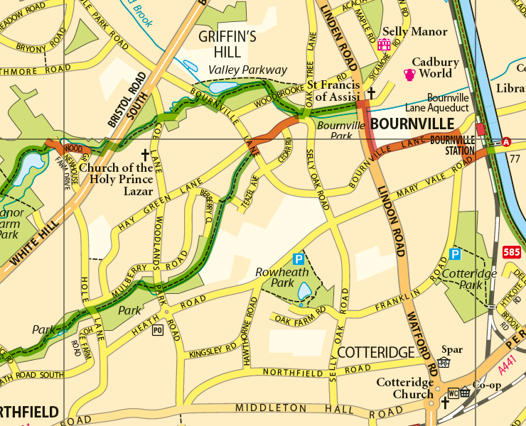 Map Of Walking & Cycling Paths Around Birmingham, The Black Country