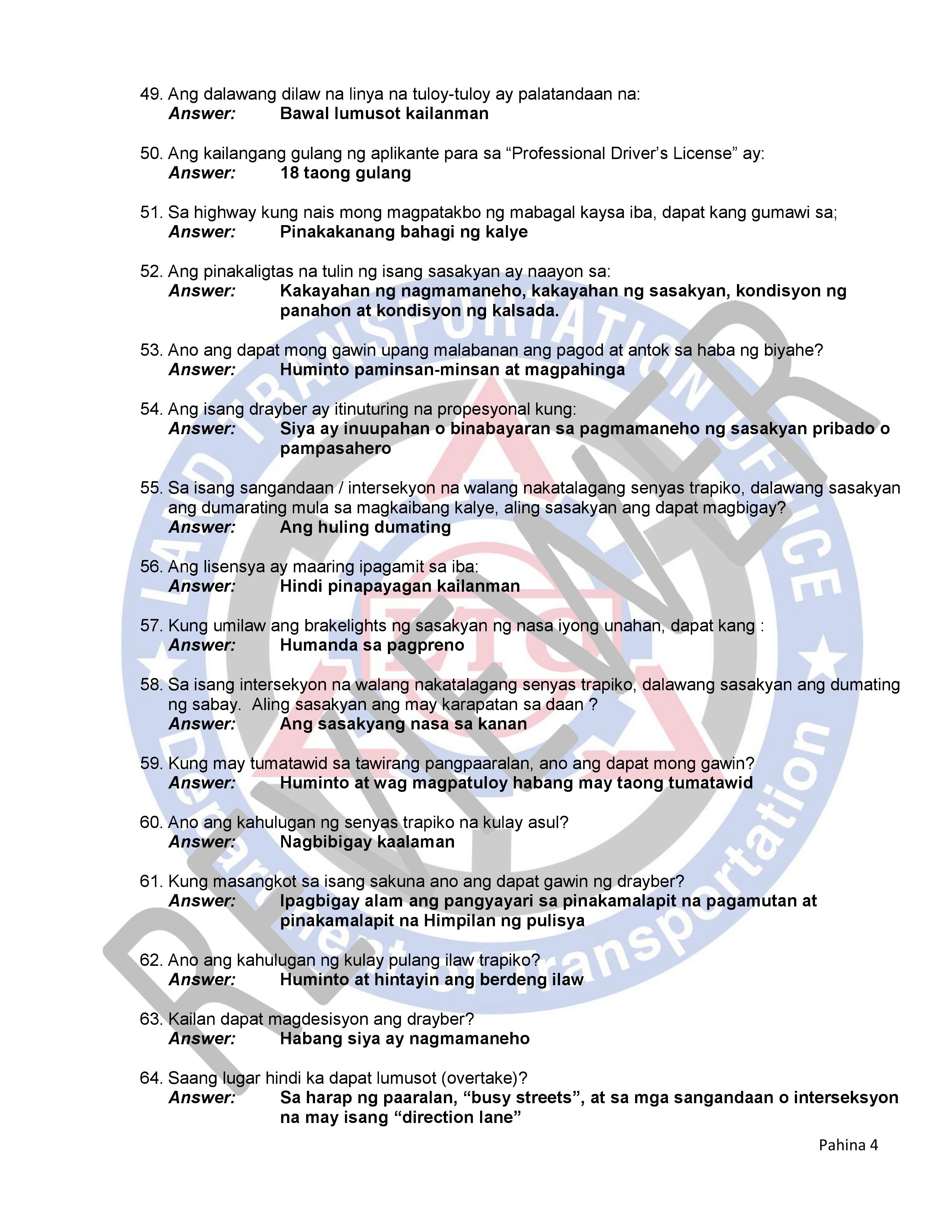 Lto Exam Cheat Sheet