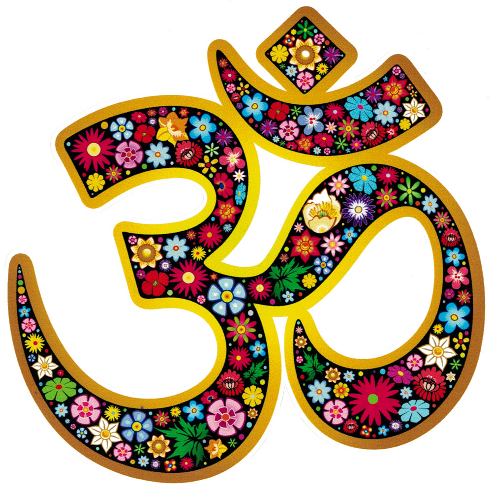 Om Aum Namaste Floral Yoga Symbol Bumper Sticker / Decal Peace