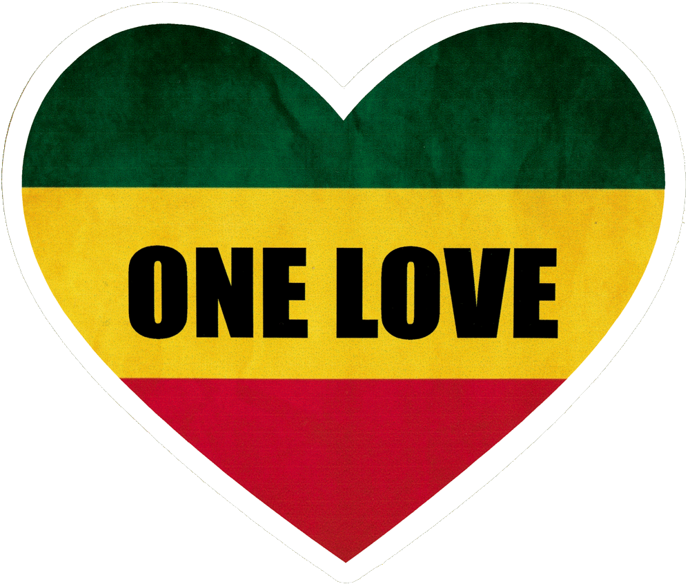 One Love Heart Small Bumper Sticker / Decal Peace Resource Project