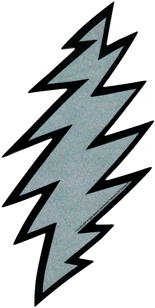 Grateful Dead Glitter Lightning Bolt Bumper Sticker / Decal Peace