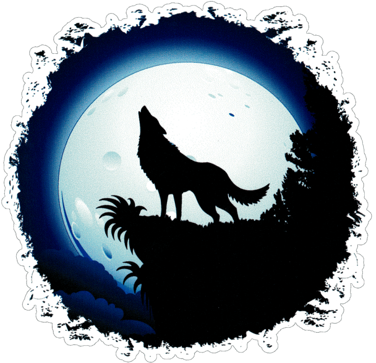 Full Moon Wolf Window Sticker / Decal Peace Resource Project