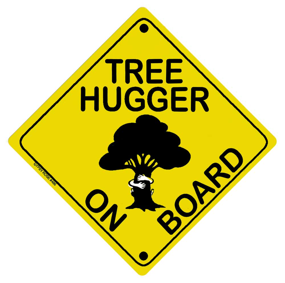 Tree Hugger On Board Bumper Sticker / Decal or Peace