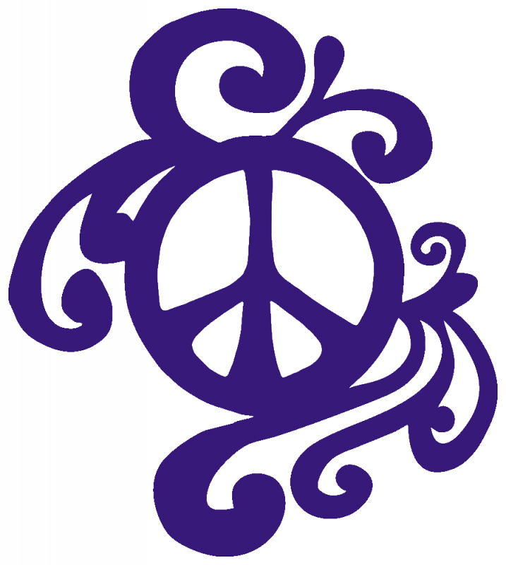 Art Nouveau Peace Sign Vinyl Cutout Sticker Peace Resource Project