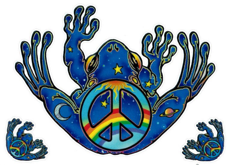 Peace Frog Window Sticker / Decal Peace Resource Project