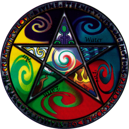 Elements Pentagram Window Sticker / Decal Peace