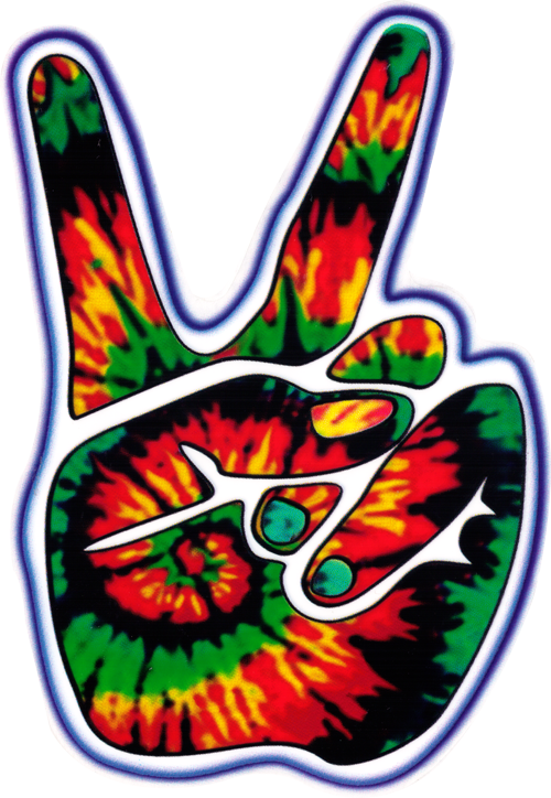 Tie Dye Peace Hand Window Sticker / Decal Peace Resource Project