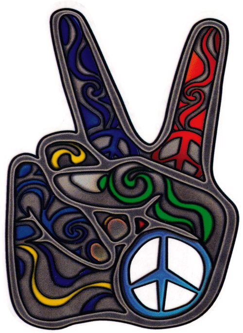 Swirly Peace Hand Window Sticker Peace Resource Project