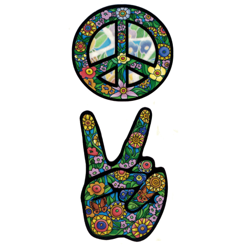 Peace Flowers (two sticker set) Window Sticker / Decal Peace