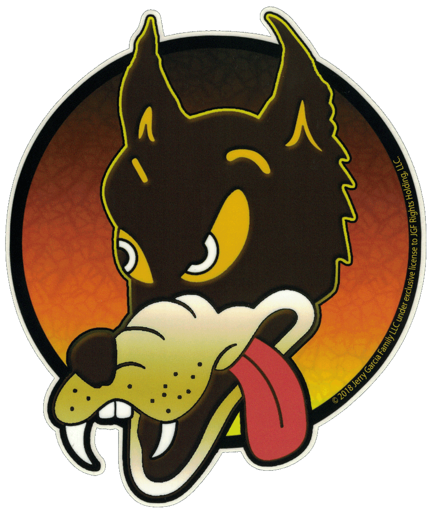 Grateful Dead Jerry Garcia Guitar Wolf Window Sticker / Decal Peace