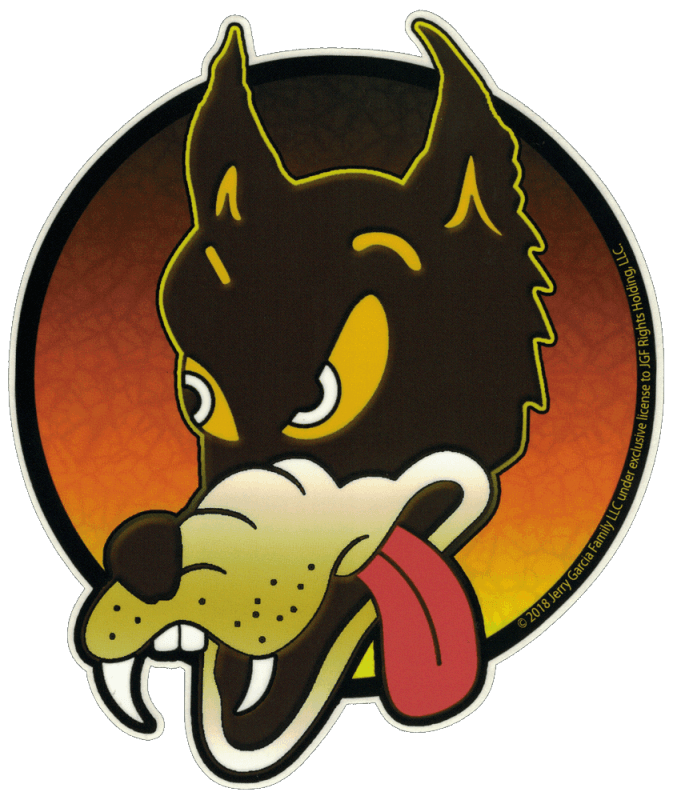 Grateful Dead Jerry Garcia Guitar Wolf Bumper Sticker / Decal Peace