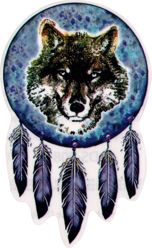 Native Wolf Dreamcatcher Window Sticker / Decal Peace Resource Project