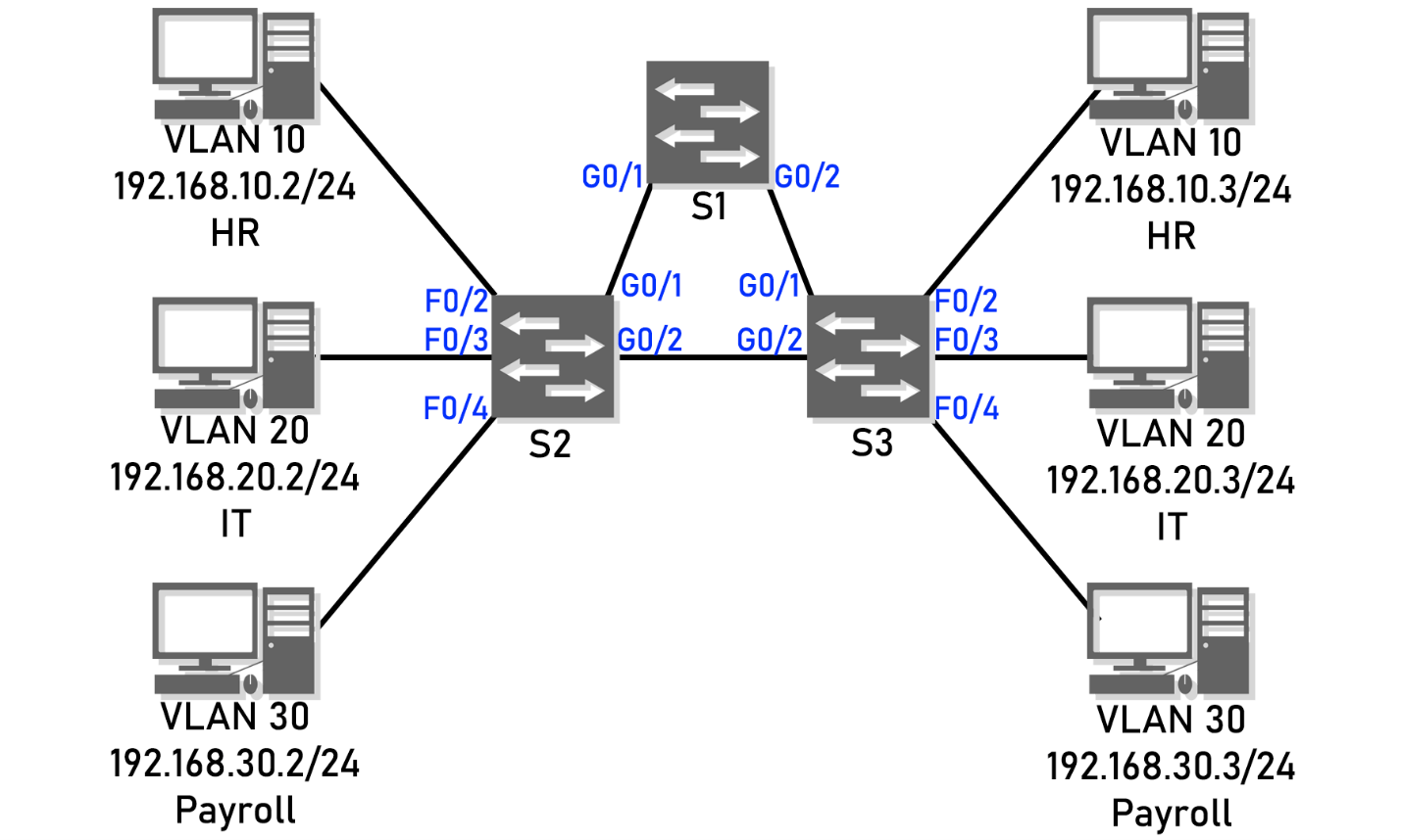 How to Configure VLANs Trunks and Access Ports peachyPing