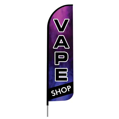 PrePrinted Vape Shop Feather Flag Peak Banner