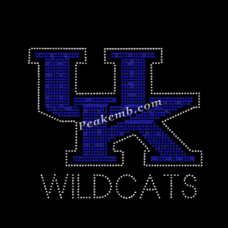 UK wildcats letters iron on rhinestone transfer PEAKEMB