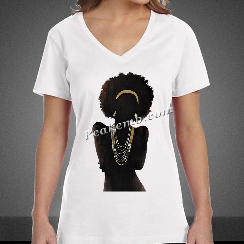 Afro girl custom screen printed heat transfers wholesale PEAKEMB