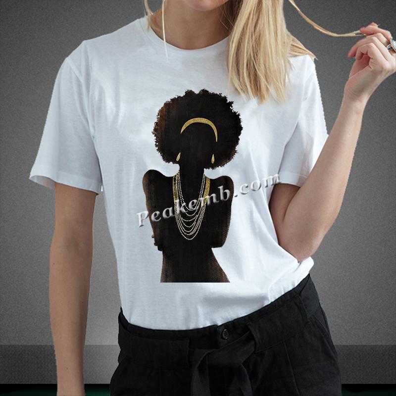 Afro girl custom screen printed heat transfers wholesale PEAKEMB